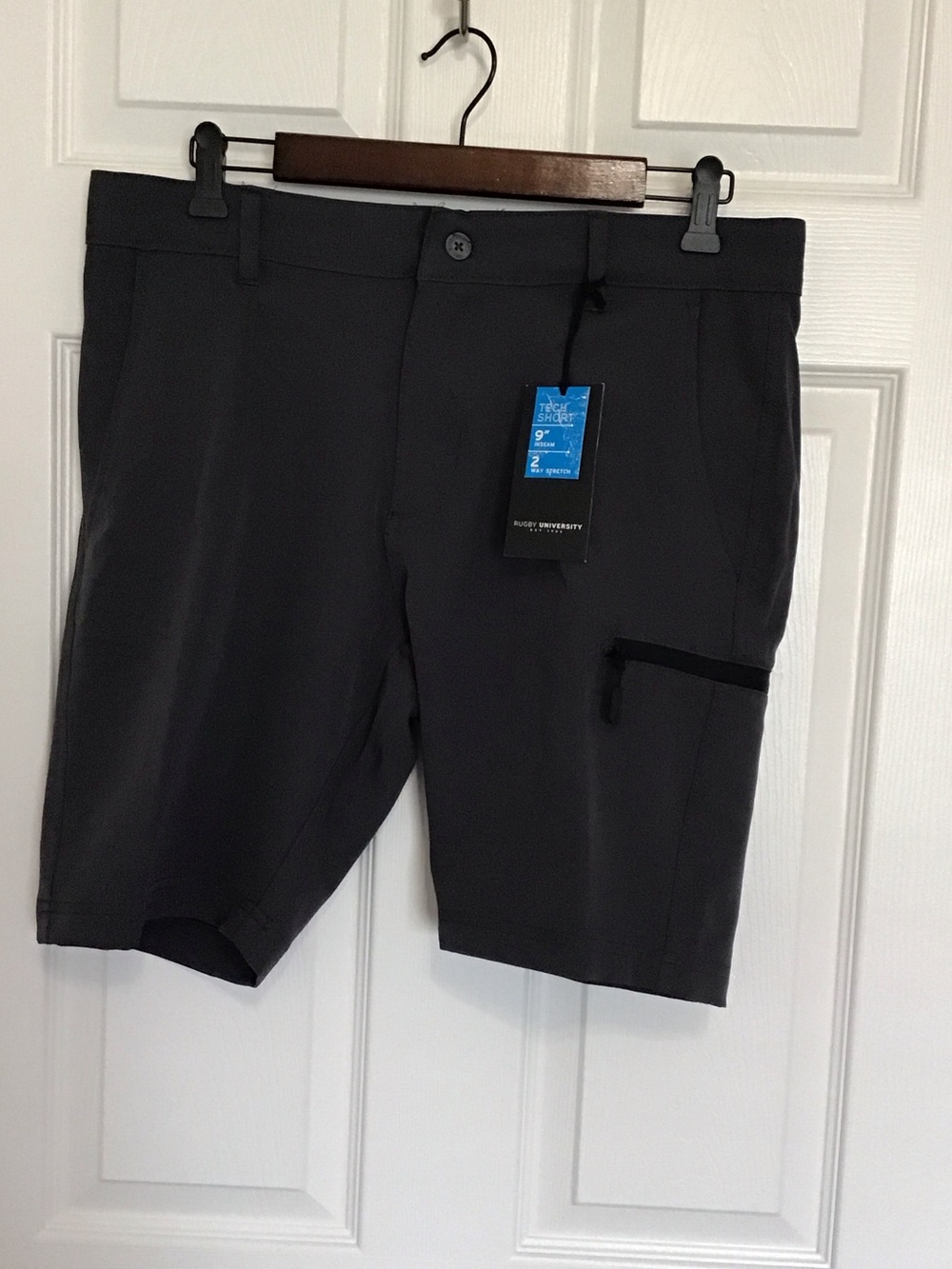 RUGBY UNIVERSITY Men's Gray Hybrid Cargo Shorts Size 32 NWT